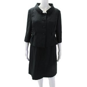 Beth Bowley Womens V-Neck Sleeveless Embellish Two Piece Dress Set Black Size 10